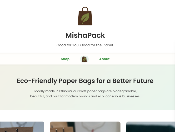 MishaPack Eco-Friendly Paper Bags E-Commerce & Order Automation Platform