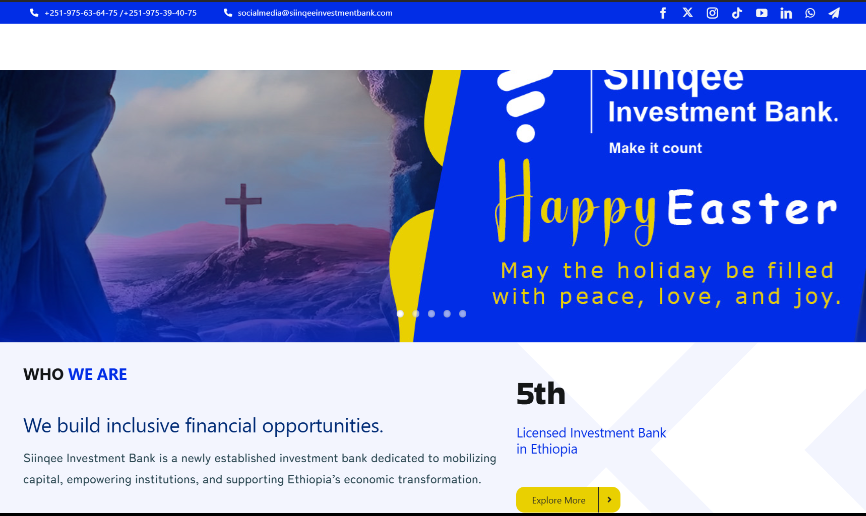 Siinqee Investment Bank S.C. Official Website Development & SEO Optimization